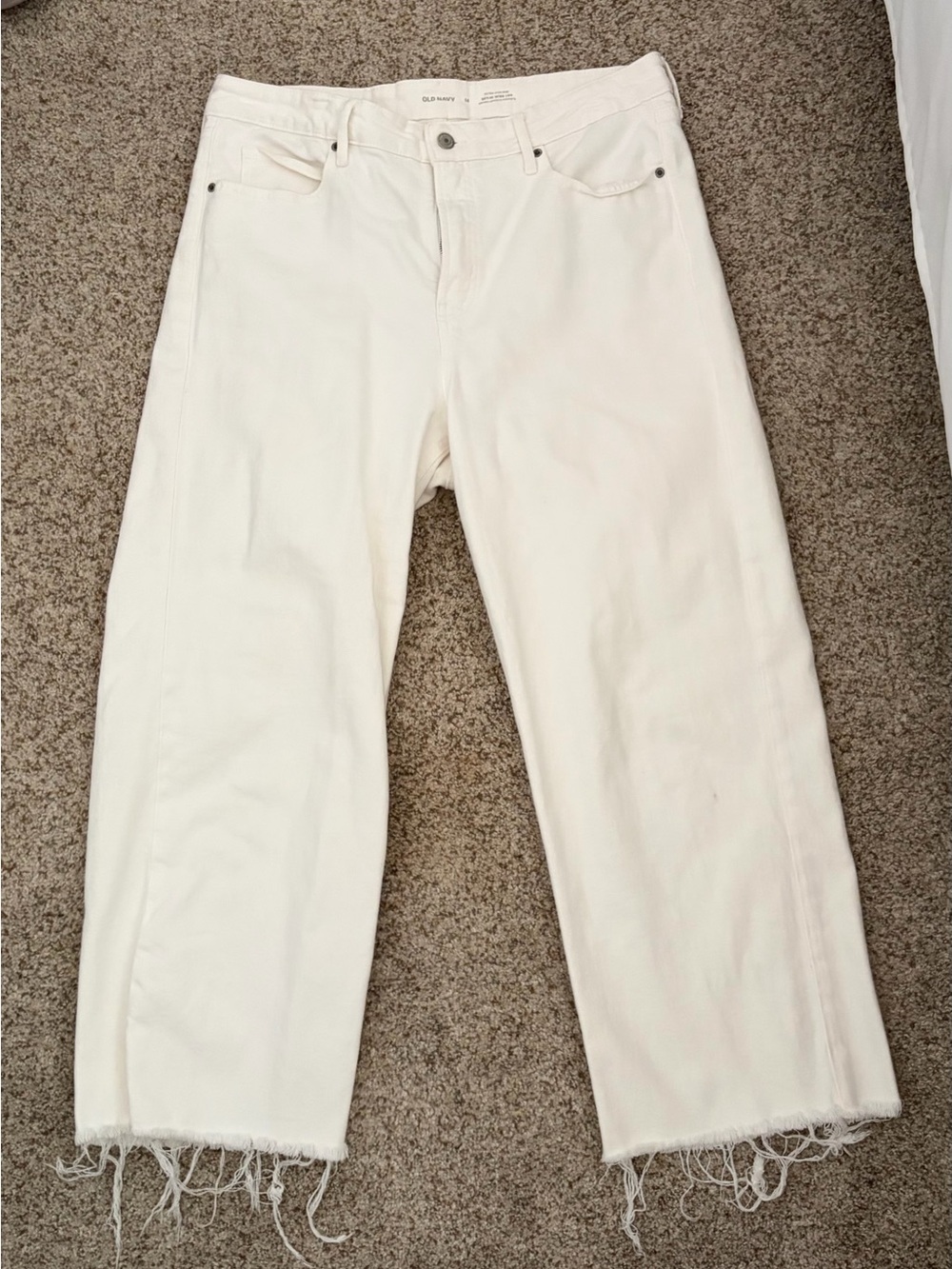 Old Navy White Extra High-Rise Sky-Hi Wide Leg Jeans